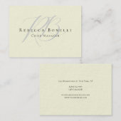 Premium Dick Exklusiv Modern Monogramm Beige Visitenkarte (Vorne/Hinten)