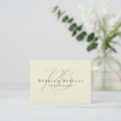 Premium Dick Exklusiv Modern Monogramm Beige Visitenkarte (Stehend Vorderseite)
