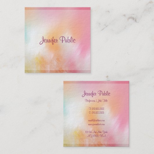 Premium Dick Moderne Abstrakte Vorlage Quadratische Visitenkarte (Vorne/Hinten)