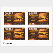 Premium Double Cheese Burger Werbeplakat –  Rechteckiger Aufkleber (Blatt)