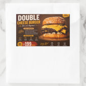 Premium Double Cheese Burger Werbeplakat –  Rechteckiger Aufkleber (Tasche)