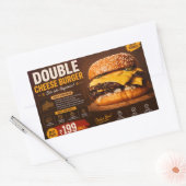 Premium Double Cheese Burger Werbeplakat –  Rechteckiger Aufkleber (Umschlag)