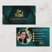 Premium Dunkelgrün und Gold Luxus Real Anwesen Visitenkarte (Vorne/Hinten)