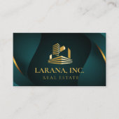 Premium Dunkelgrün und Gold Luxus Real Anwesen Visitenkarte (Vorderseite)