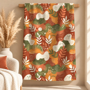 Premium Dusty Green Rust Wurfdecke Kunst Fleecedecke