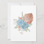 Premium Dusty Rose Blue Hydrangea Wedding Einladung (Rückseite)