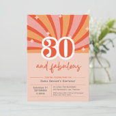 Premium Einladung 30 und fabelhaftes Retro (Stehend Vorderseite)