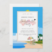 Premium Einladungen, Beach Junggeselinnen-Abschied Einladung (Vorne/Hinten)