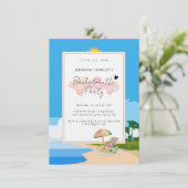 Premium Einladungen, Beach Junggeselinnen-Abschied Einladung (Stehend Vorderseite)