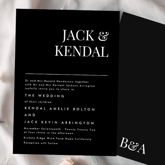 Premium Elegant | Editierbare Namen Hochzeit Einladung