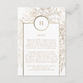Premium Elegant Gold Monogram Wreath Wedding Begleitkarte (Vorderseite)