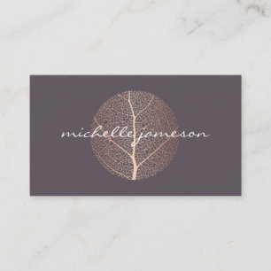 Premium Elegante Rose Gold Leaf Logo Visitenkarte