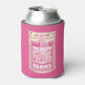 Premium Espresso Kaffeebohnen Rosa Pop Kunst Dosenkühler (Kanne Vorderseite)