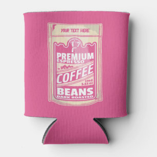 Premium Espresso Kaffeebohnen Rosa Pop Kunst Dosenkühler