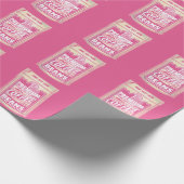 Premium Espresso Kaffeebohnen Rosa Pop Kunst Geschenkpapier (Ecke)