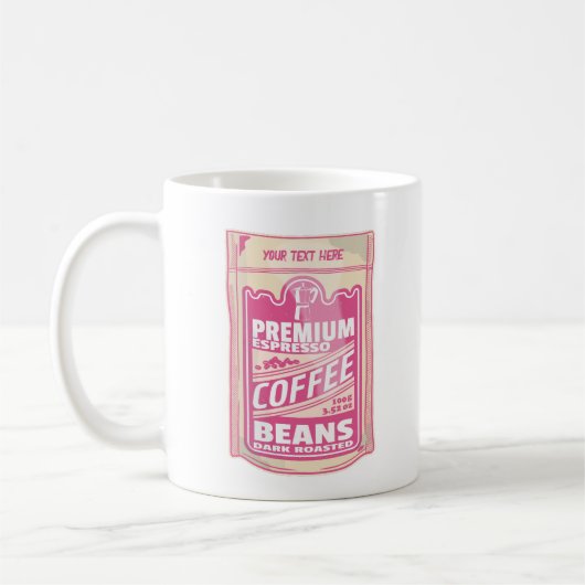 Premium Espresso Kaffeebohnen Rosa Pop Kunst Kaffeetasse (Links)