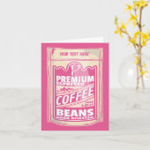 Premium Espresso Kaffeebohnen Rosa Pop Kunst Karte (Gelbe Blume)