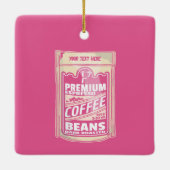 Premium Espresso Kaffeebohnen Rosa Pop Kunst Keramikornament (Rückseite)