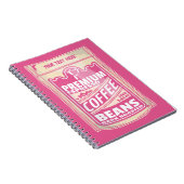 Premium Espresso Kaffeebohnen Rosa Pop Kunst Notizblock (Rechte Seite)