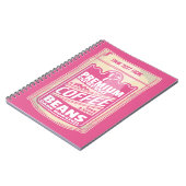 Premium Espresso Kaffeebohnen Rosa Pop Kunst Notizblock (Linke Seite)