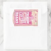 Premium Espresso Kaffeebohnen Rosa Pop Kunst Rechteckiger Aufkleber (Tasche)