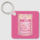 Premium Espresso Kaffeebohnen Rosa Pop Kunst Schlüsselanhänger (Vorderseite)