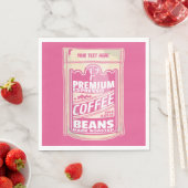 Premium Espresso Kaffeebohnen Rosa Pop Kunst Serviette (Beispiel)