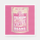 Premium Espresso Kaffeebohnen Rosa Pop Kunst Serviette (Vorderseite)