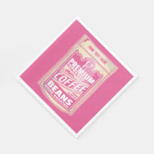 Premium Espresso Kaffeebohnen Rosa Pop Kunst Serviette (Ecke)