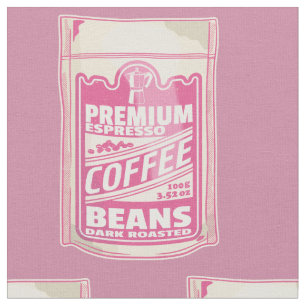 Premium Espresso Kaffeebohnen Rosa Pop Kunst Stoff