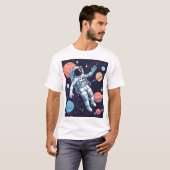 Premium Explorer T - Shirt: Astronaut auf einem Sp T-Shirt (Vorne ganz)