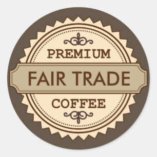 Premium-Fair-Trade-Vintage-Style-Geschäftsaufklebe Runder Aufkleber