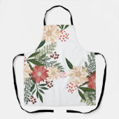 Premium Festival Poinsettia Individuelle Name Holi Schürze (Vorderseite)