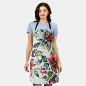 Premium Festival Poinsettia Individuelle Name Holi Schürze (Getragen)