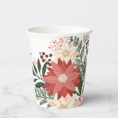 Premium Festivals Poinsettia Weihnachtsfeiertag Pappbecher (Rückseite)