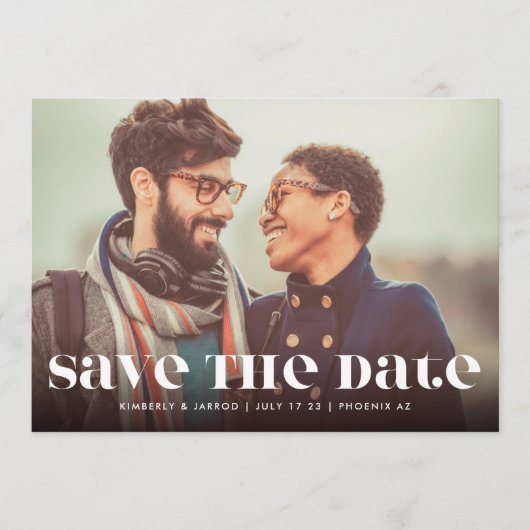 Premium Fett Modern Text MULTI Foto FUN Save The Date (Vorderseite)