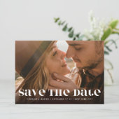 Premium fett Moderner QR CODE Text Zwei Foto Save The Date (Stehend Vorderseite)