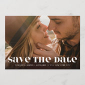 Premium fett Moderner QR CODE Text Zwei Foto Save The Date (Vorderseite)