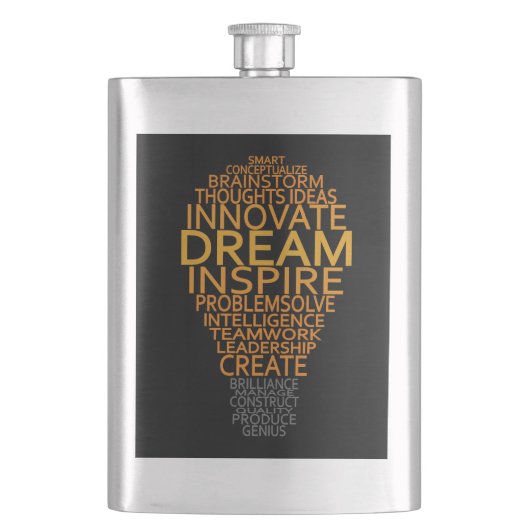 Premium-Flasche mit Inspirationslampe Flachmann (Vorderseite)