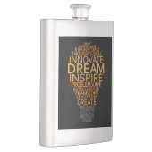 Premium-Flasche mit Inspirationslampe Flachmann (Rechts)