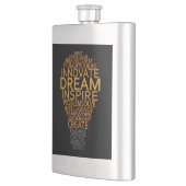 Premium-Flasche mit Inspirationslampe Flachmann (Links)