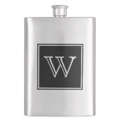 Premium Flask Black Square Monogram Flachmann (Vorderseite)