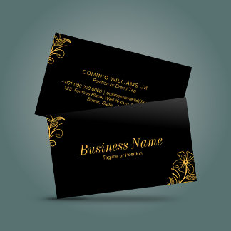 Premium Floral Business Card - Schwarz | DP7 Visitenkarte