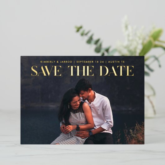 Premium-Foto-DESIGNER Save the Date Folieneinladung (Stehend vorne)