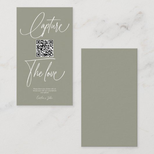 Premium-Fotos für einfache Hochzeiten mit QR-Code Begleitkarte (Vorne/Hinten)
