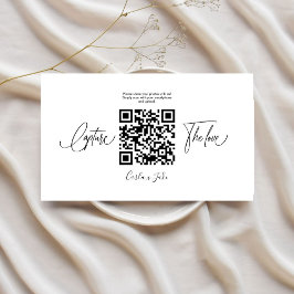 Premium-Fotos für einfache Hochzeiten mit QR-Code Begleitkarte