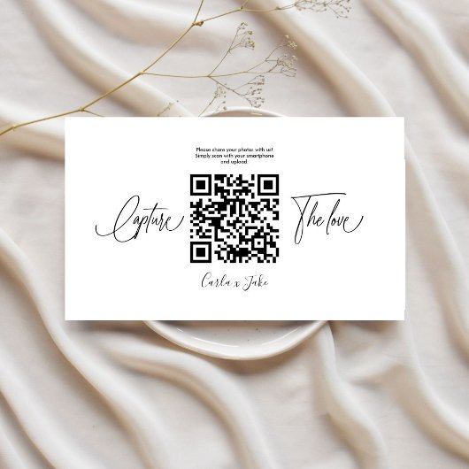 Premium-Fotos für einfache Hochzeiten mit QR-Code Begleitkarte