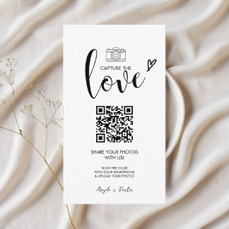 Premium-Fotos für einfache Hochzeiten mit QR-Code Begleitkarte