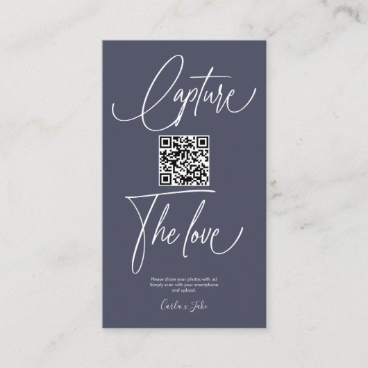 Premium-Fotos für einfache Hochzeiten mit QR-Code Begleitkarte (Vorderseite)
