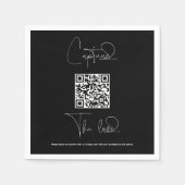 Premium-Fotos für einfache Hochzeiten mit QR-Code Serviette (Vorderseite)